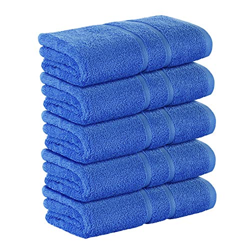 5 Stück Premium Frottee Badetücher 100x150 cm in blau von StickandShine in 500g/m² aus 100% Baumwolle