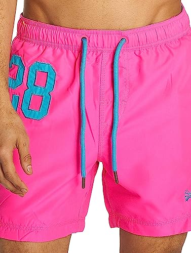 Superdry Badeshorts Herren Waterpolo Swim Shorts Cantina Pink, Größe:XL