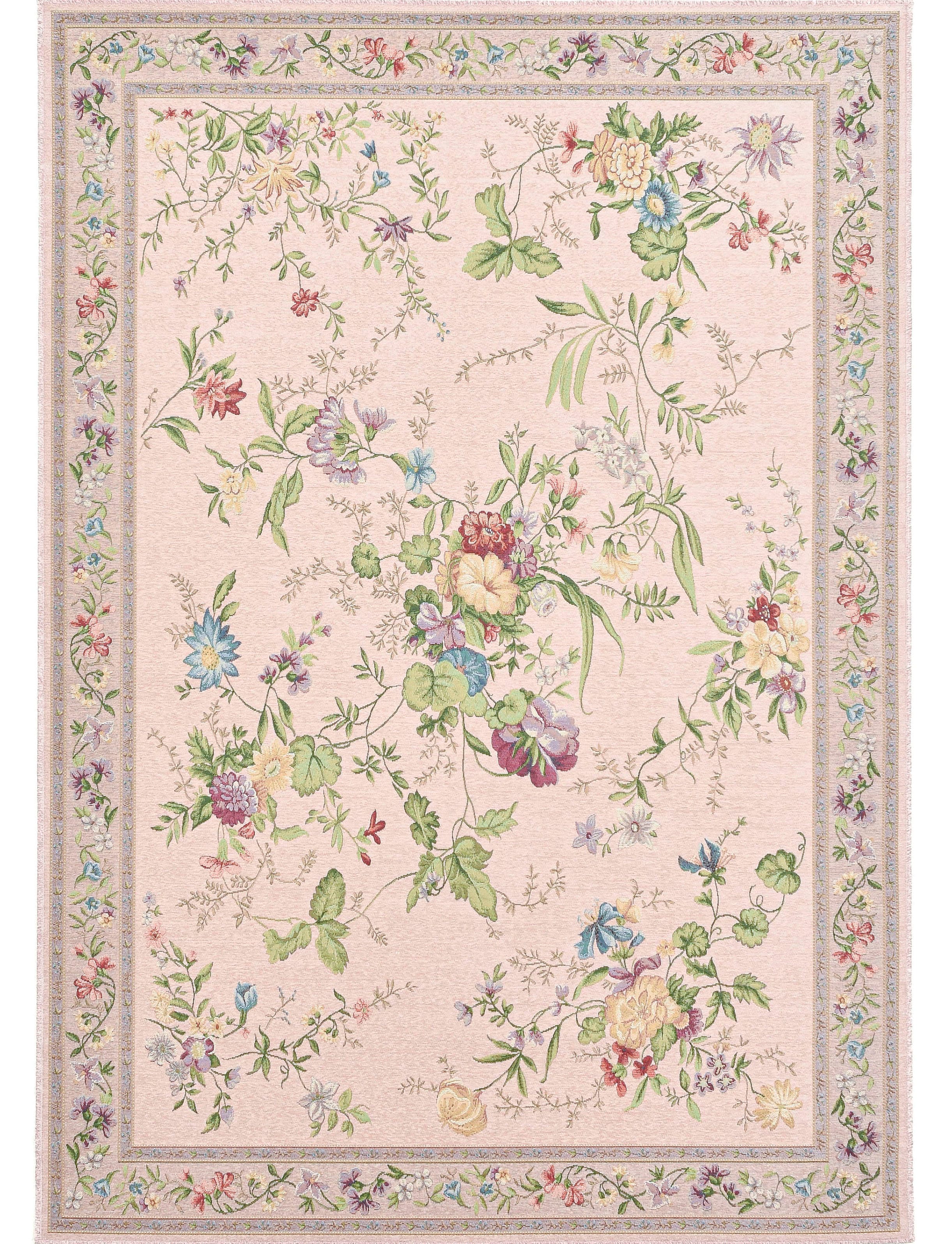 THEKO Teppich "Flomi Sagrini", rechteckig, Flachgewebe, Pastell-Farben, Blumen Design 2