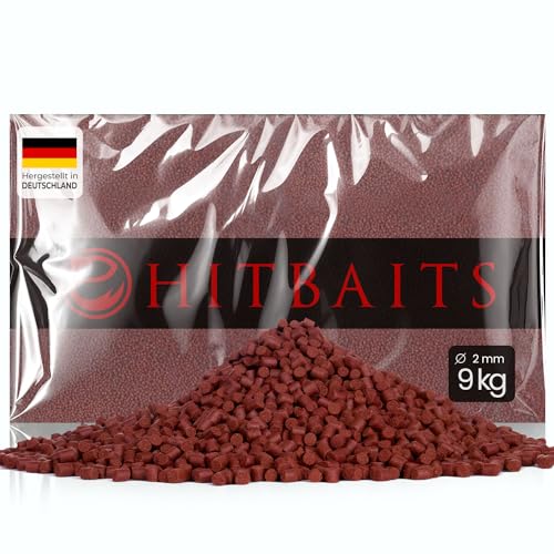 Hitbaits Angeln Köder, Halibut Red 2.0 mm 9 kg, Karpfen Zubehör, Groundbait, Feeder, Angelköder, Baits, Karpfen, Leicht zu Kombinieren, Hohe Stabilität, Boilies Karpfen, Perfekt für Method Feeder