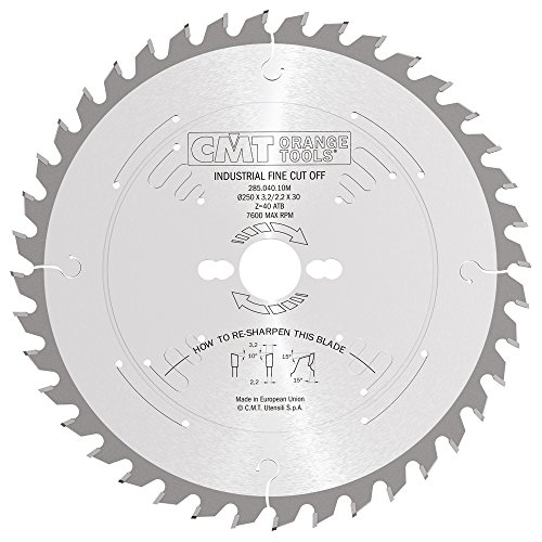 CMT Orange Tools Kreissägeblatt HW 250 x 3,2 / 2,2 x 30 Z=40 10° ATB - 285.040.10M - für Querschnitte