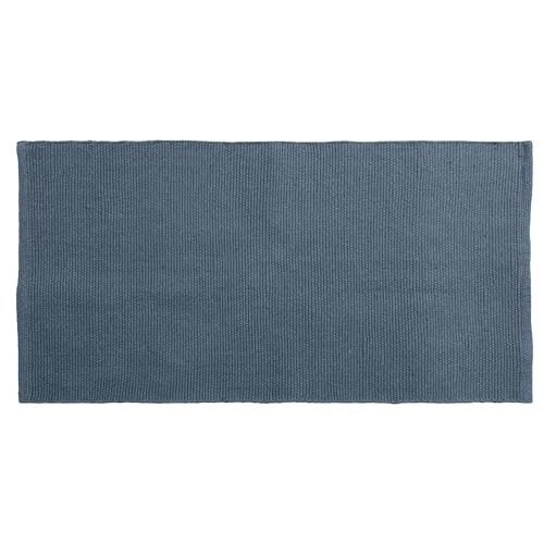 Linnea Teppich, rechteckig, 70 x 140 cm, reine Baumwolle, Moorea, Schieferblau