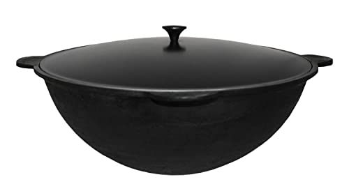 Kasan Gusseisen 16 Liter Original Usbekischer Kazan INNEN GLATT GESCHLIFFEN Asien Wok Dutch Oven