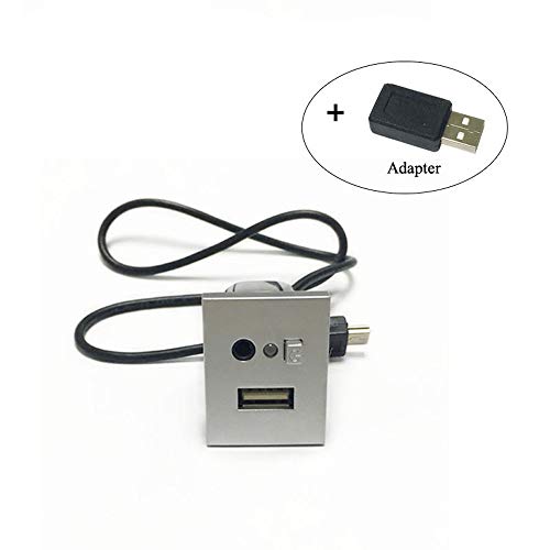 Auto USB Adapter Kabel Audio Aux-In Adapterkabel Stecker USB Jack Plug Buchse Konverter Schnur Mini Ladegerät für Focus MK2 (Silber)