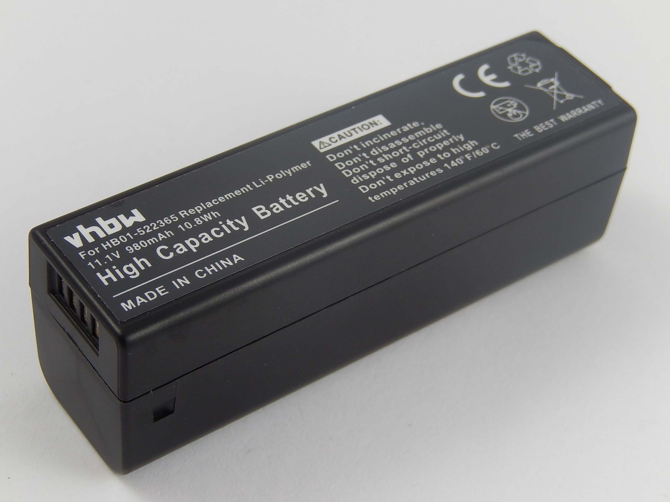 vhbw 1x Li-Polymer Akku 980mAh (11.1V) kompatibel mit Kamera Camcorder Video DJI Zenmuse X3, Zenmuse X5, Zenmuse X5R Ersatz für HB01, HB01-522365.