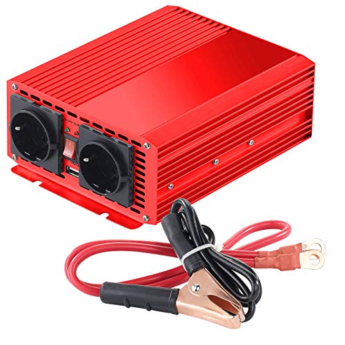reVolt Strom Umwandler: Kfz-Spannungswandler 700 W, 2X 230 V AC, 5 V USB, Peak 1400 W (Sinus Spannungswandler)