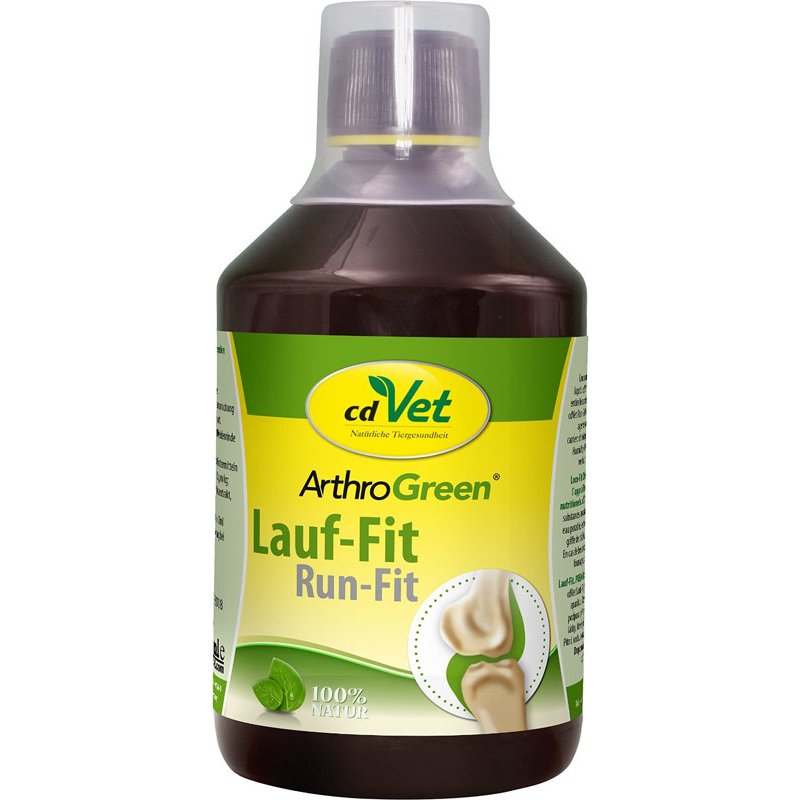 cdVet Naturprodukte ArthroGreen Lauf-Fit 500 ml - Unterstützung für beanspruchte Gelenke + des gesamten Bewegungsapparates - bei starker Beanspruchung - Vitamine - Lebensqaulität - Stärkung -