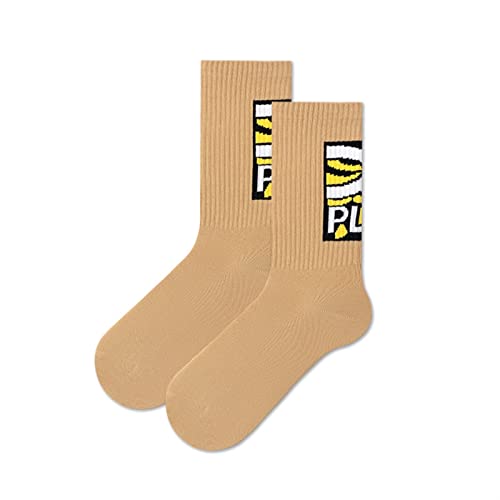 1 Paar Socken for Männer und Frauen Young Mode Athletic Crew Socken atmungsaktive Crew Socken (Color : Brown, Size : 36-43)