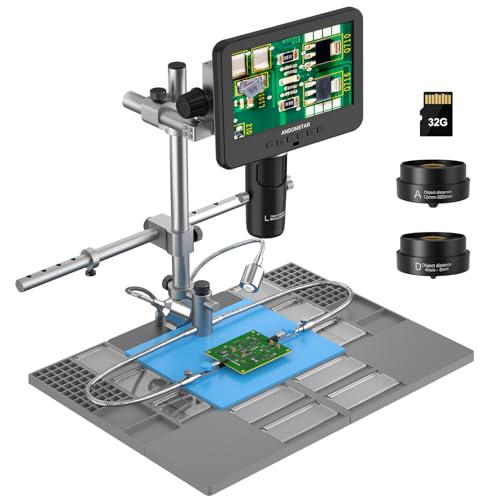 Andonstar AD246SM-Plus UHD 2160P HDMI 2000X Digitalmikroskop, verbesserter Metallständer für professionelles PCB-Löten
