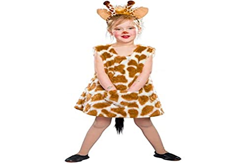 Kostüm Giraffen Mädchen Lena Kleid Haarreif Tierkostüm Fasching Giraffe (116/128)
