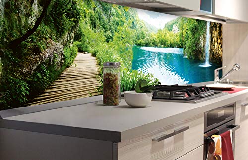DIMEX LINE Küchenrückwand Folie selbstklebend ENTSPANNUNG IM Wald 180 x 60 cm | Klebefolie - Dekofolie - Spritzschutz für Küche | Premium QUALITÄT