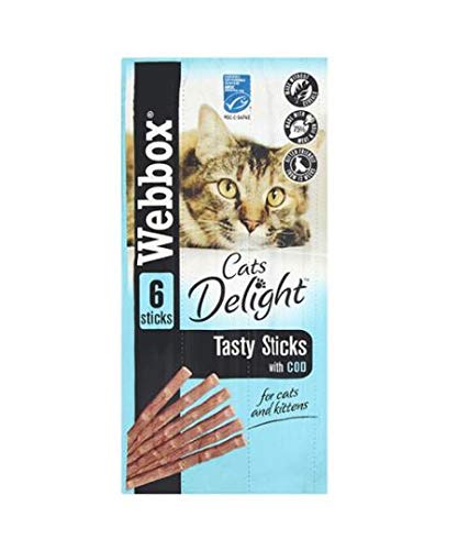 Webbox Cats Delight Leckere Sticks mit Dorsch, 6 Stück, 30 g, 25 Stück