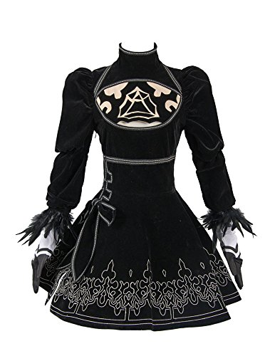 NieR:Automata 2B Uniform Dress Cosplay Kostüm Schwarz Damen L