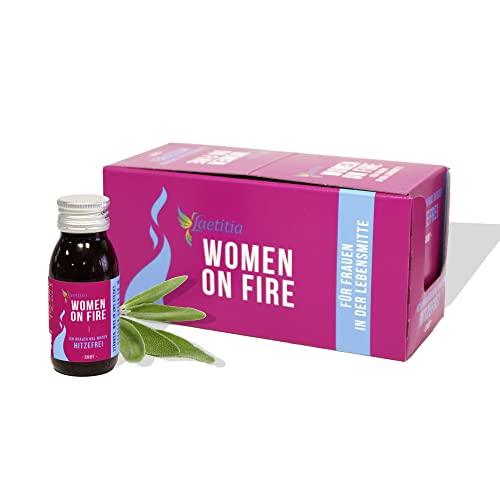 Laetitia Women on Fire Shots: Ich brauch mal wieder HITZEFREI - Für Frauen in den Wechseljahren, Nahrungsergänzungsmittel mit Salbei-, Hopfen-, Frauenmantelextrakt & Magnesium, 10 x 60 ml Shot