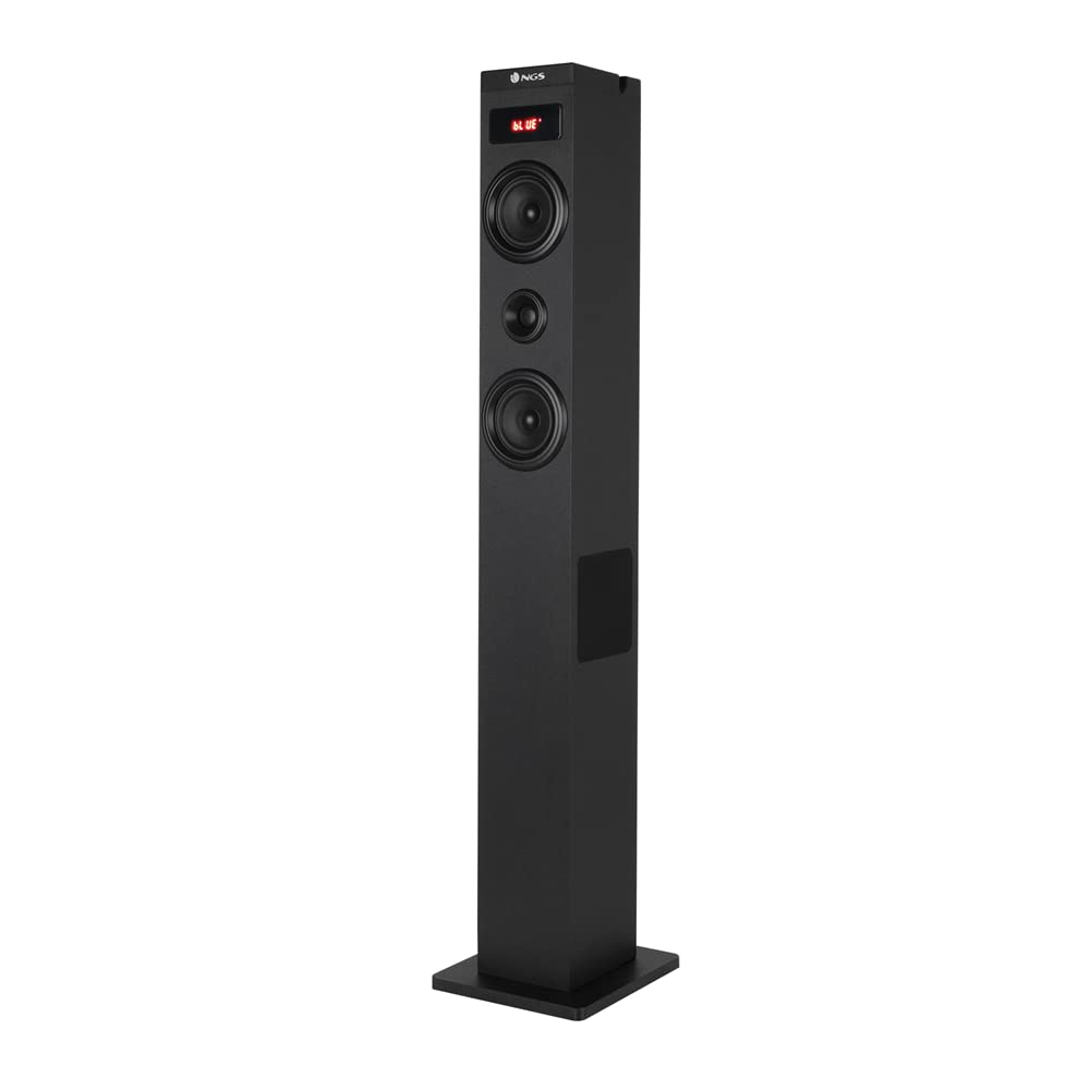 NGS Sky Charm - 50W Bluetooth Sound Tower mit Fernbedienung, Optischem Eingang, USB, FM Radio und AUX IN (SKYCHARM 2.1)