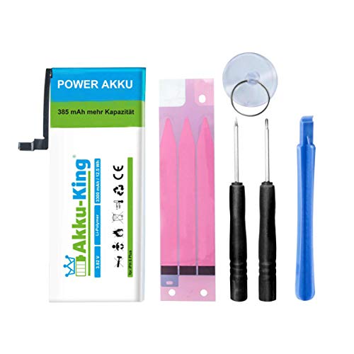 Akku-King Power-Akku kompatibel mit iPhone 6 Plus / 6P - Li-Polymer 3300mAh - mit Öffnungswerkzeug/Klebestreifen (385mAh mehr)