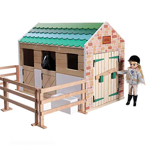 Lottie Puppenhaus Stall LT0742 mit echtem Holz und kinderfreundlichen, fröhlichen Farben