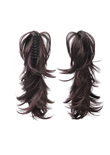 ZUKKY Variable Frisuren Krallenclip Kurze lockige Pferdeschwanz-Tiger-Clip-Haarverlängerungen (Color : 4#, Size : One Size)