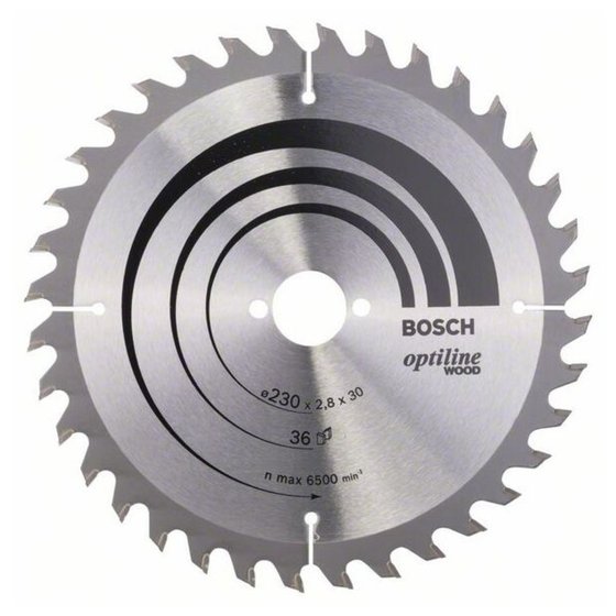 Bosch - Sägeblatt Optiline Wood für Handkreissägen ø230 x 30 x 2,8mm, 36 Zähne