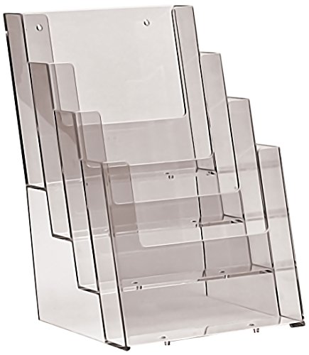 Taymar Broschürenständer mit vier Fächern für Prospekte und Broschüren in Größe A5 2 Stück