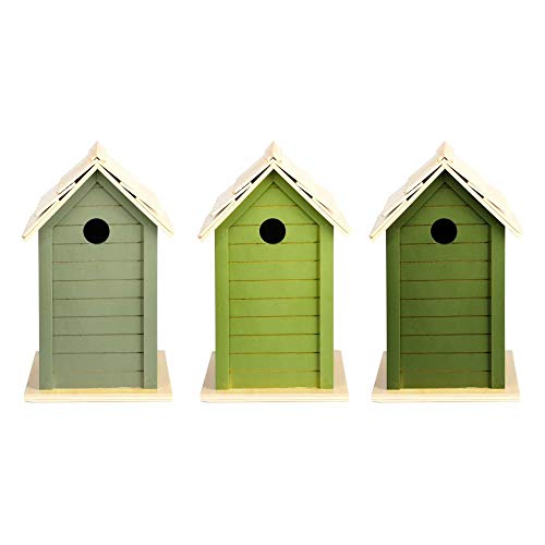3 Stück Rivanto® Grüntöne Serie Vogelhaus, farbig Sortiert, Verschiedene Grüntöne, hellgrün/grün/dunkelgrün, Farbwahl Nicht möglich