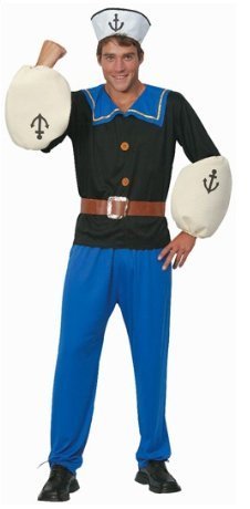 Mens Popeye Sailor Cartoon Fancy Dress Costume Outfit by Fantasy Emporium
