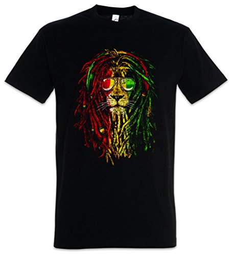 Urban Backwoods Rastafari Lion I Herren T-Shirt Schwarz Größe 4XL