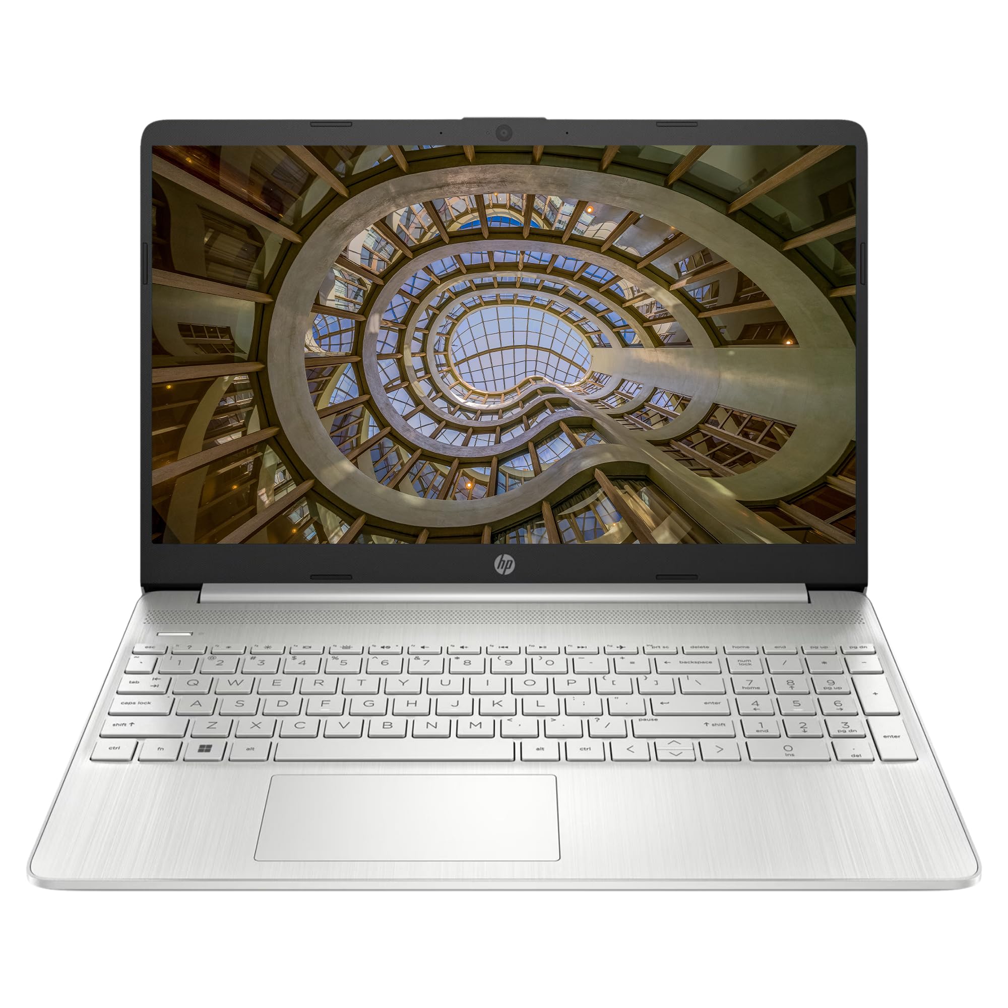 HP Laptop, 15,6" FHD Display, 12th Intel Core i5-1235U, 32 GB DDR4 RAM, 1 TB M2 Nvme SSD, Iris Xe Grafikkarte, QWERTZ Keyboard, Bluetooth, Windows 11 Home, Natursilber + NPO Rucksack + Type-C