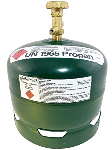 GARDINGER leere befüllbare 1,9 kg Propangasflasche mit Sicherheitsventil (Alternative zur GAZ R904)