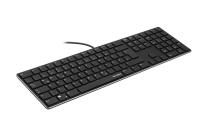 SPEEDLINK Riva Scissor Keyboard – PC Tastatur kabelgebunden, leise USB Tastatur mit flachen Tasten, ergonomische langlebige Scissor-Switches, mit 7 Multifunktionstasten, deutsches Layout, schwarz