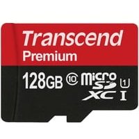 Transcend Premium - Flash-Speicherkarte (microSDXC-an-SD-Adapter inbegriffen) - 128 GB - UHS Class 1 / Class10 - 300x - microSDXC