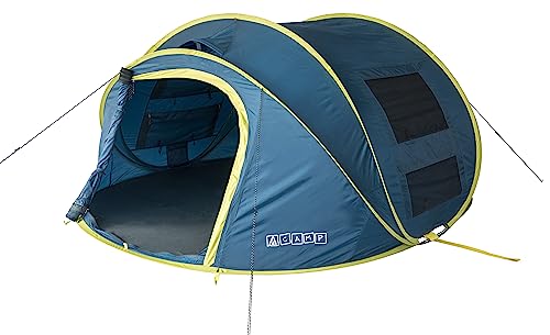 ACAMP Pop-Up Zelt für 4 Personen in der Farbe blau - inkl Tragetasche - für Festivals und Camping Urlaube (Blau)