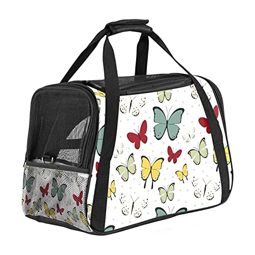 Xingruyun Hundetragetasche Süße Schmetterlinge Katzentragetasche Faltbare Transporttasche Atmungsaktiv Haustiertasche Für Katzen Und Hunden 43x26x30 cm