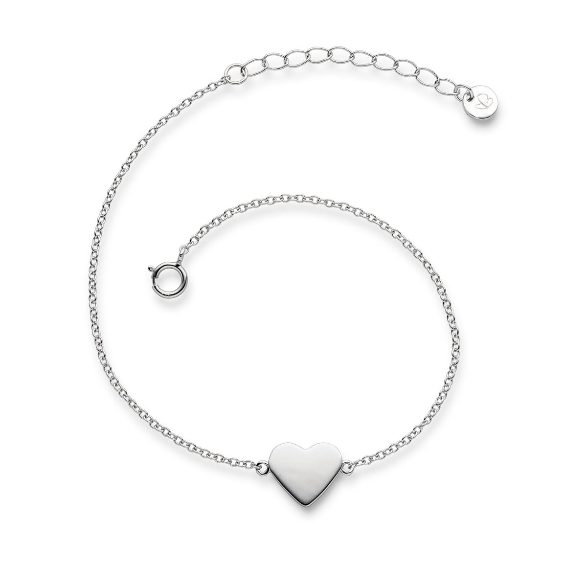 Glanzstücke München Damen-Armband Herz Sterling Silber 17 + 3 cm - Armkettchen mit Herz-Anhänger Silberkettchen Silber 925 Herzarmband