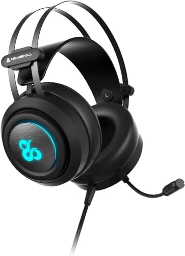 Newskill Drakain Gaming-Kopfhörer, Stereo, mit RGB-Beleuchtung, kompatibel mit PC, Playstation 4, Xbox One und Nintendo Switch, Schwarz