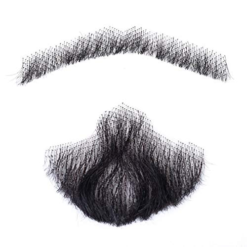 XPIT Fake Beard-Menschenhaar 100% Gefälschte Männer Bart Makeup Schnurrbart perfekt for Kostüm und Partei Hand Made (Color : #4, Size : 6inches)