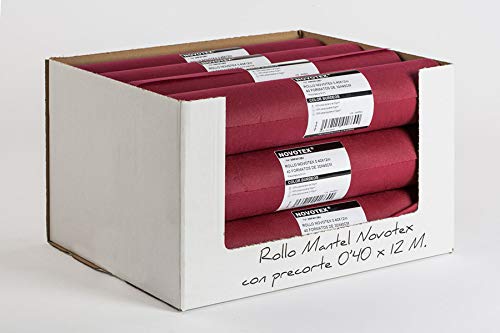 NOVOTEX Box mit 12 Stück, Rolle Tischläufer, 0,40 x 12 m, 30 cm, Bordeaux