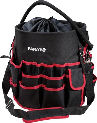 PARAT Werkzeugtasche Basic Tool Bucket (für ca. 50 Werkzeuge, Steckfächer innen+außen, mit Schultergurt) 5990831991, schwarz
