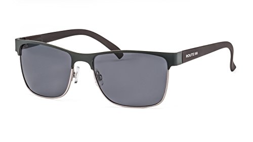 Polarisierte Sonnenbrille von Route 66 | Klassische Herren Sonnenbrille aus Metall mit Federbügelscharnier F2500907