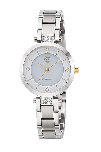 ETT Eco Tech Time Solar Damen Uhr Analog mit Edelstahl Armband ELS-12144-12M