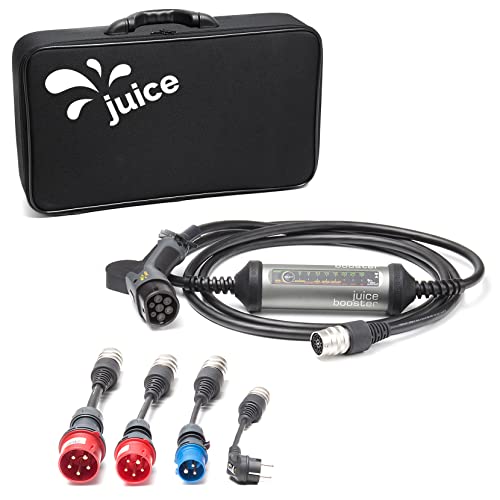 Juice Booster 2 Mobile 22 kW Ladestation für Elektroautos - 32 A 3-Phasig, 1-Phasig Typ 2 AC | Europe Traveller Set | IP67