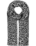 FRAAS Damen Schal mit Animal-Print angenehm weich - Perfekt für den Sommer - 180 x 50 cm - Polyester Grau