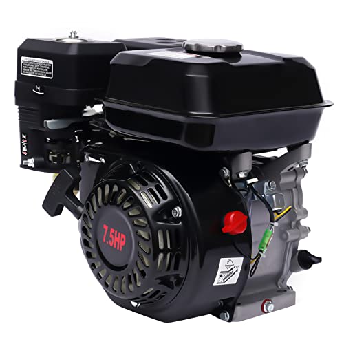 7 HP 5.1 KW benzinmotor, 4-Takt Standmotor Motor Kartmotor Benzinmotor Rückstoßstartmodus Sprühschmierung, 215 ccm Hubraum, 3600 U/min (Schwarz)