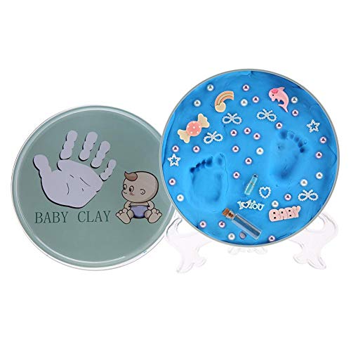 Baby Footprint und Handprint Kit Memorial Geschenk Andenken für Neugeborene Mädchen Junge(Blau)