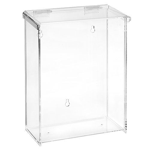 DIN A4 Prospektbox/Katalogbox / Prospekthalter mit Extra Fülltiefe, wetterfest, für Außen, mit Deckel aus Acrylglas/Plexiglas®