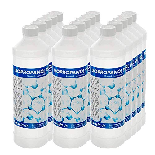Isopropanol 99,9% 15 x 1l Flaschen Isopropylalkohol 2-Propanol Reinigungsmittel, Lösungsmittel, Fettlöser, Lack- & Farb-Entferner Nagellack-Entferner Oberflächen-Reiniger