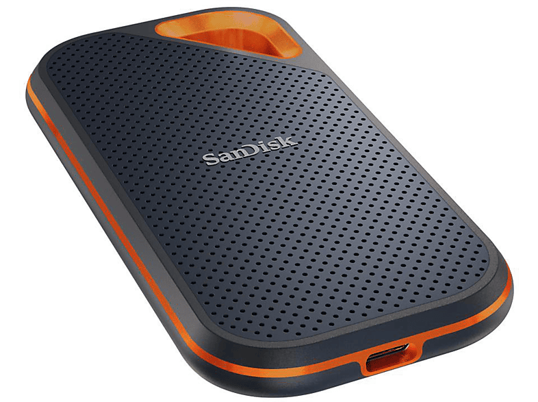 SANDISK Extreme PRO Portable Festplatte, 2 TB SSD, extern, Grau/Orange