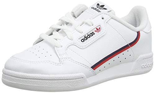adidas Unisex-Kinder Continental 80 C Sneaker, Weiß (Footwear White/Scarlet/Collegiate Navy 0), 34 EU