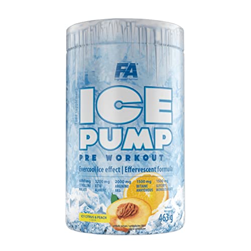 FA Nutrition Ice Pump Booster | 463g je Behälter | Pre-Workout Training Kühleffekt Body Building | L-Citrullin Beta Alanin Koffein | Nahrungsergänzungsmittel (Citrus-Peach)
