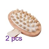 2st Massage-badebürste Duschbürste Massagebürste Für Den Körper Badebürste Aus Holz Bambus Hölzern Peeling-bürste